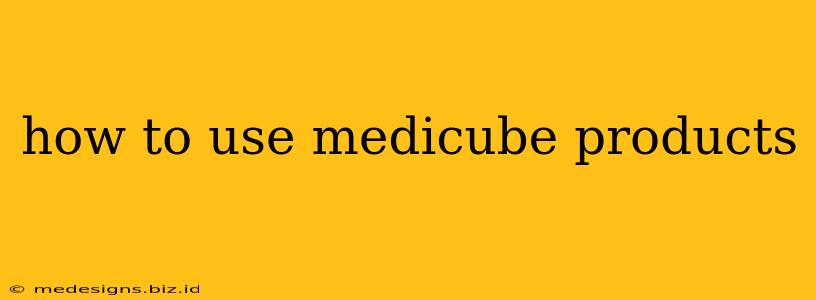 how to use medicube products