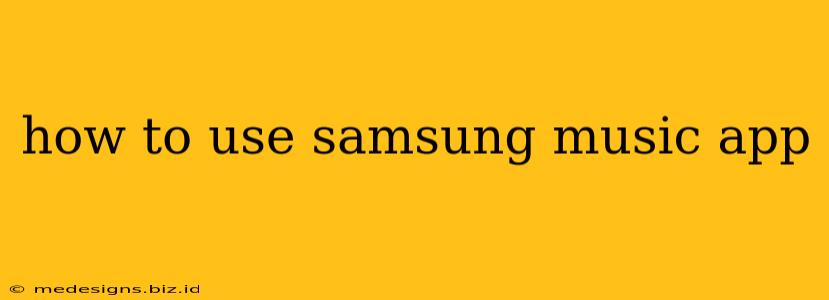 how to use samsung music app