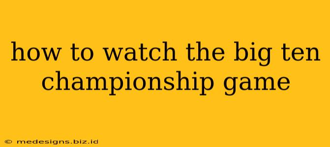 how to watch the big ten championship game