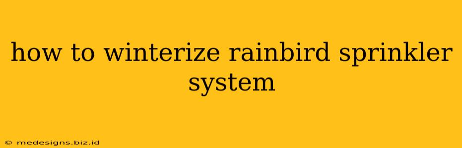 how to winterize rainbird sprinkler system