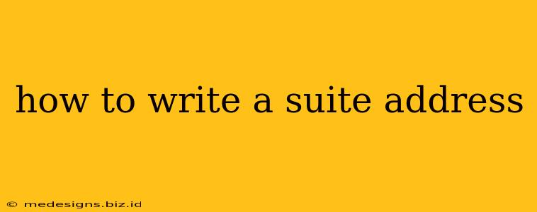how to write a suite address