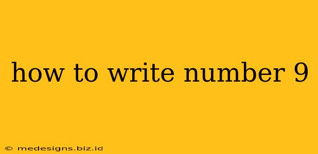 how to write number 9
