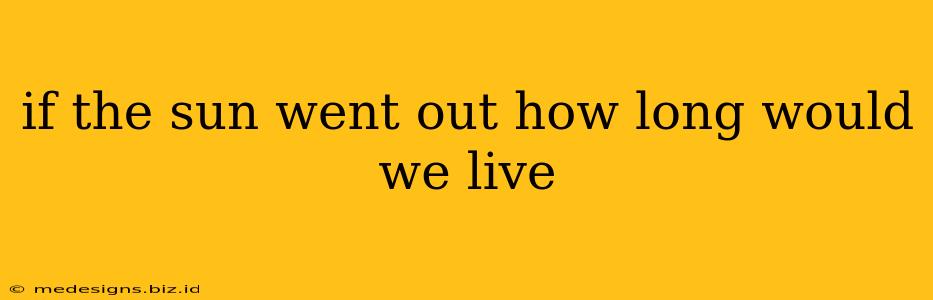 if the sun went out how long would we live