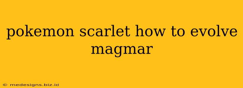 pokemon scarlet how to evolve magmar